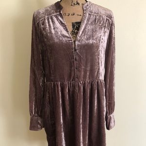 Mauve, velvet babydoll dress